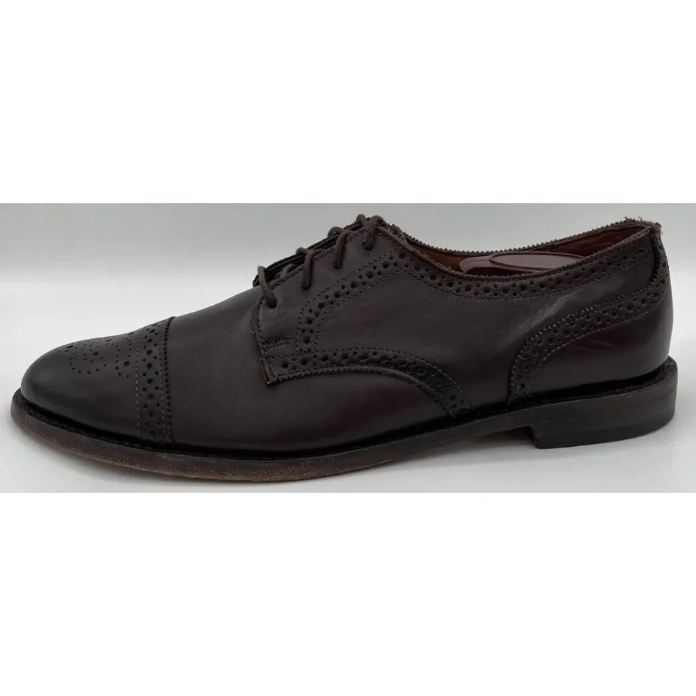 Allen Edmonds Lexington Oxford Brogue Cap-Toe Shoes Leather Dark Brown 10.5D